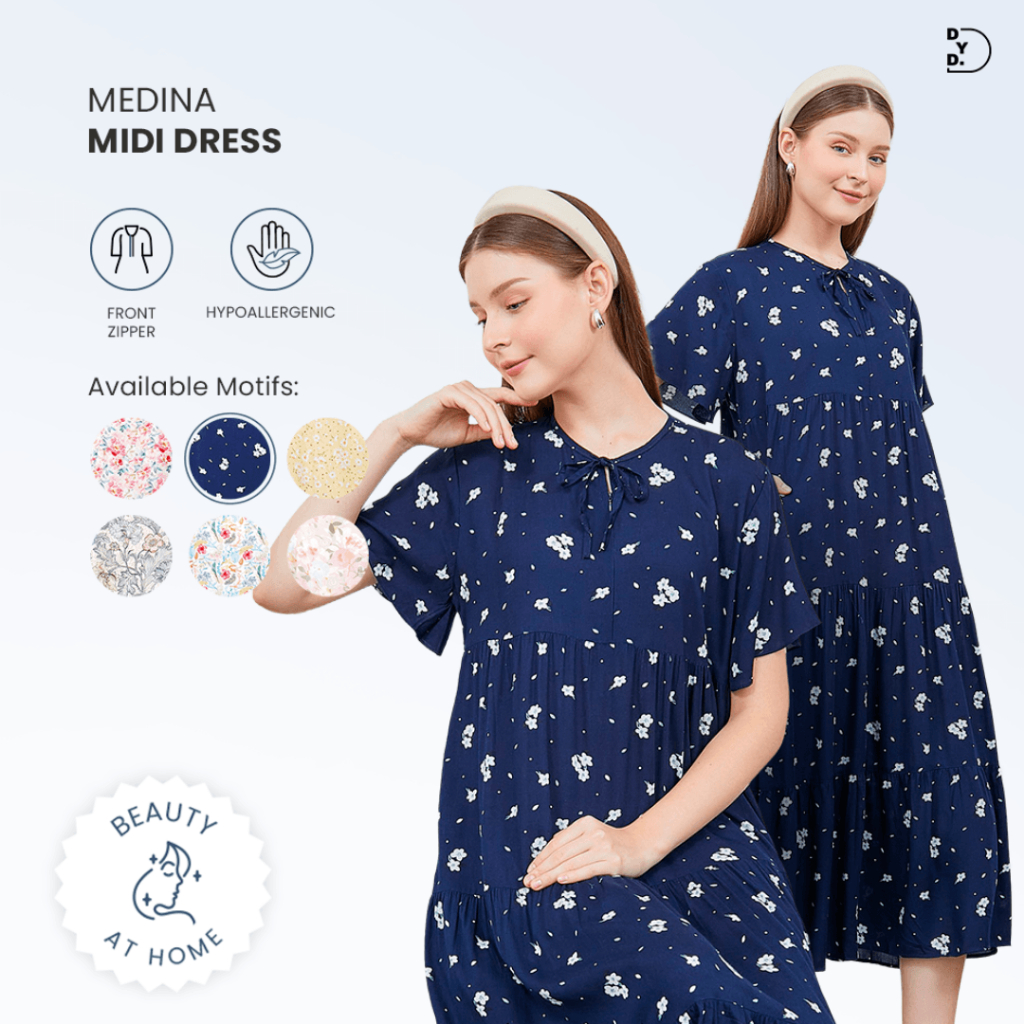 Medina Midi Dress | Homedress Bahan Rayon by DYD Label