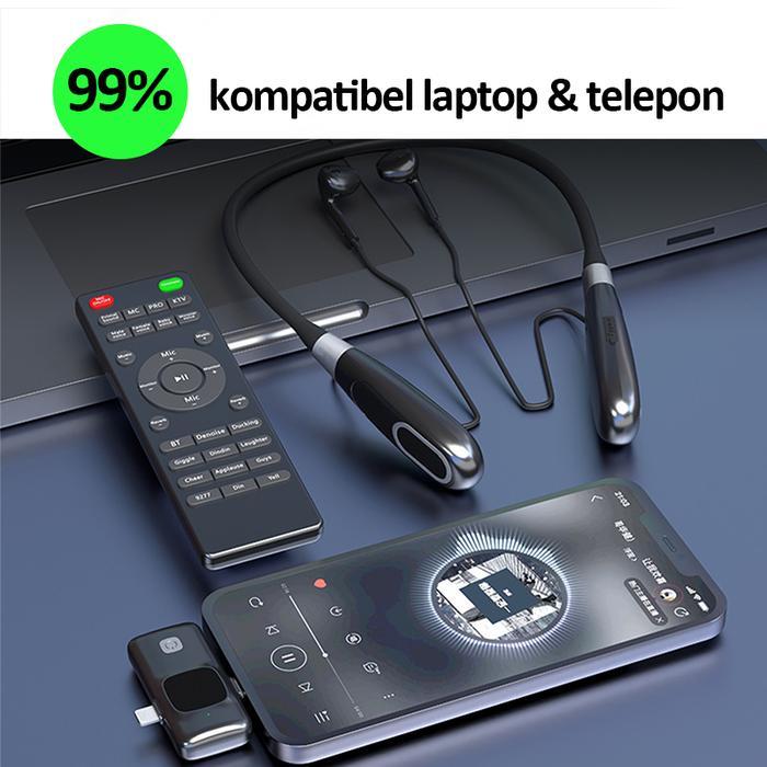 IDEELAB E8 Live Sound Card Microphone Microphone 2in1 Wireless Clip on Mic dan SoundCard Mic HP Audi