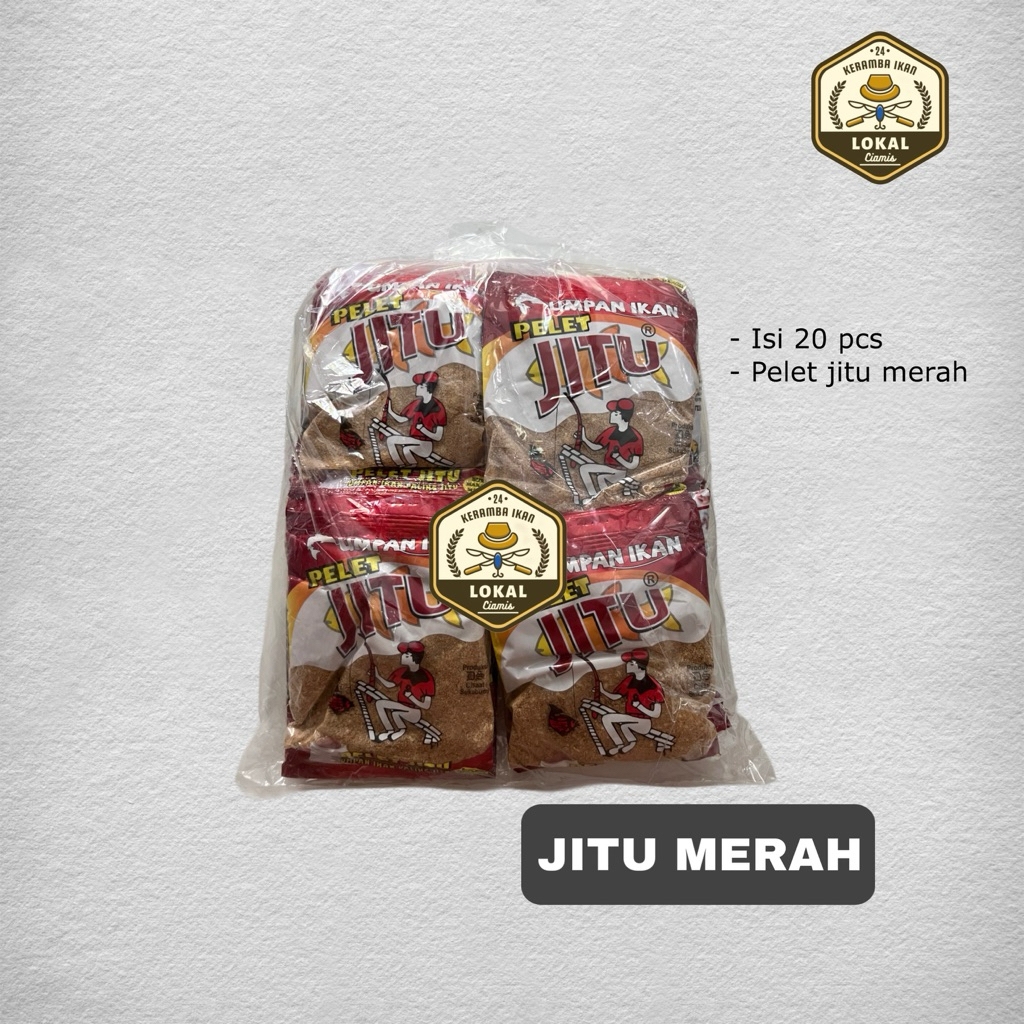 Pelet jitu merah 1 Pack isi 20pcs | Umpan ikan mas nila