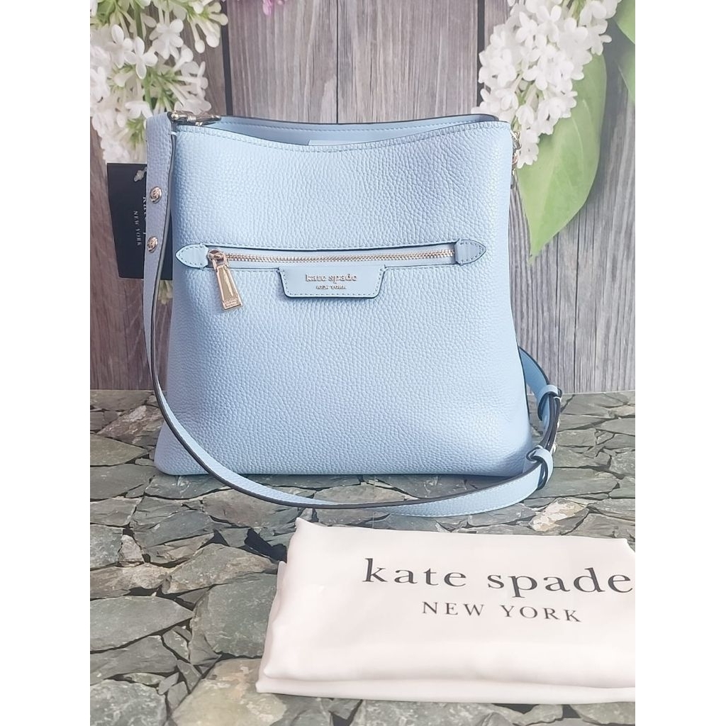 Kate Spade Shoulder Bag Pebbled Leather Blue