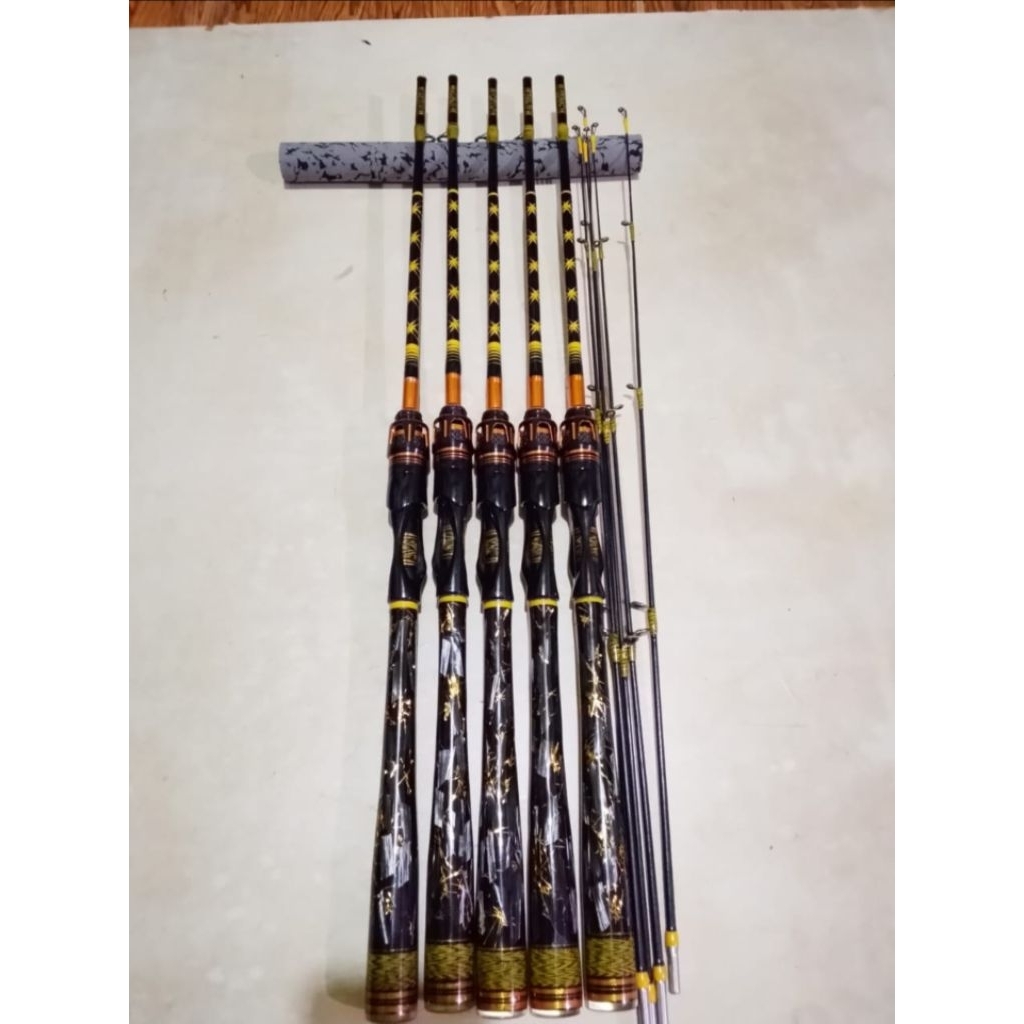Joran Pancing Udang Custom 125cm ( Stik Fiber Solid ) Gagang Carbon Forget