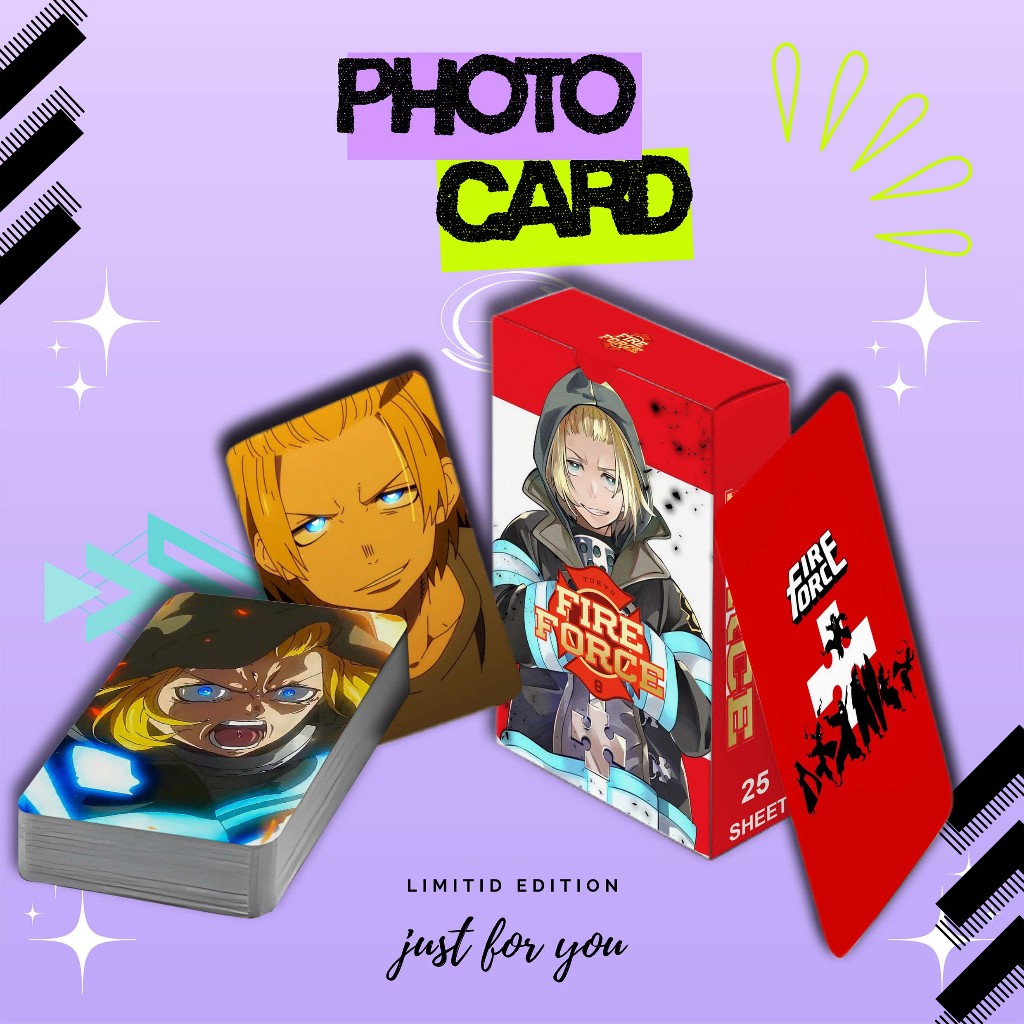 PHOTOCARD SET TERBARU ARTHUR BOYLE ANIME FIRE FORCE PREMIUM ISI 25 SHEET FREE BOX
