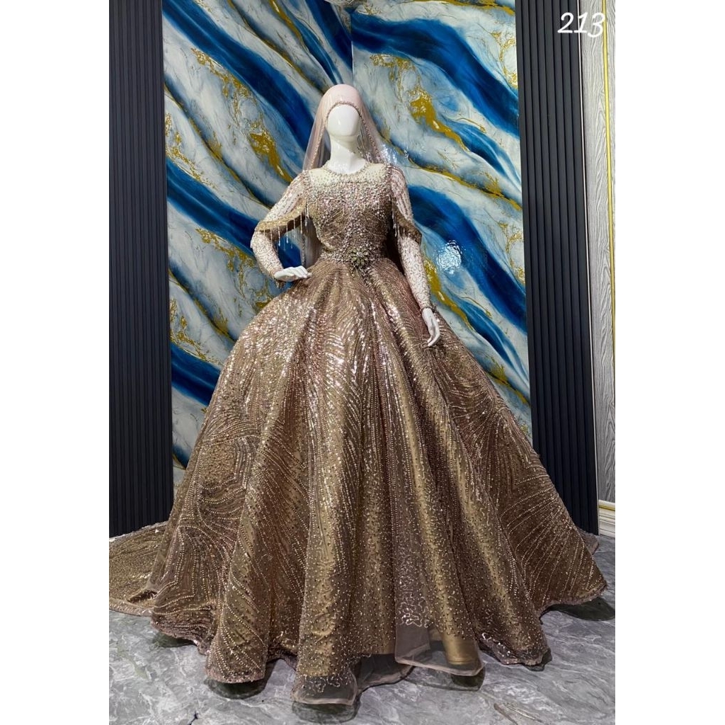 KEBAYA PENGANTIN MOCA MEWAH/KEBAYA PENGANTIN MOCA FULL PAYET