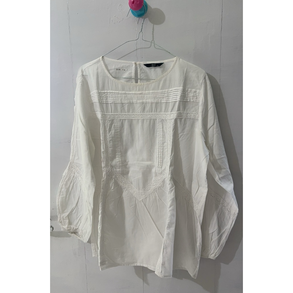 Blouse bordir putih ATG