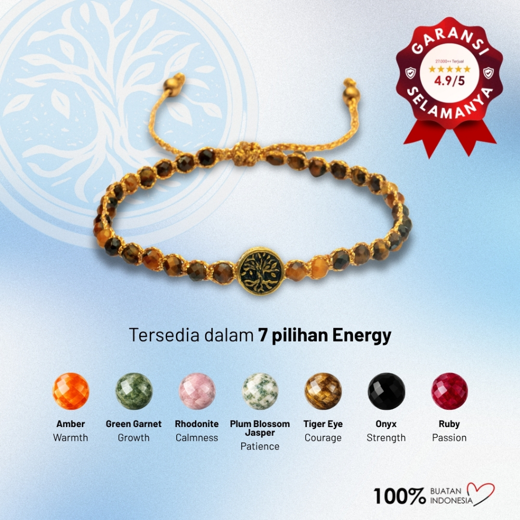 Maknavara - Tree of Life - Energy - RDNB Jewelry - Gelang Wanita/Pria - Batu Alam Natural - Gelang C