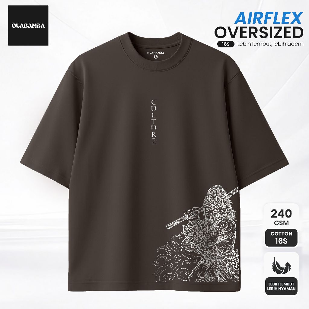 OLABAMBA Kaos 3D Oversize Pria Cotton Airflex 16s | Anoman | Baju Cukture Anoman | NOLA 23