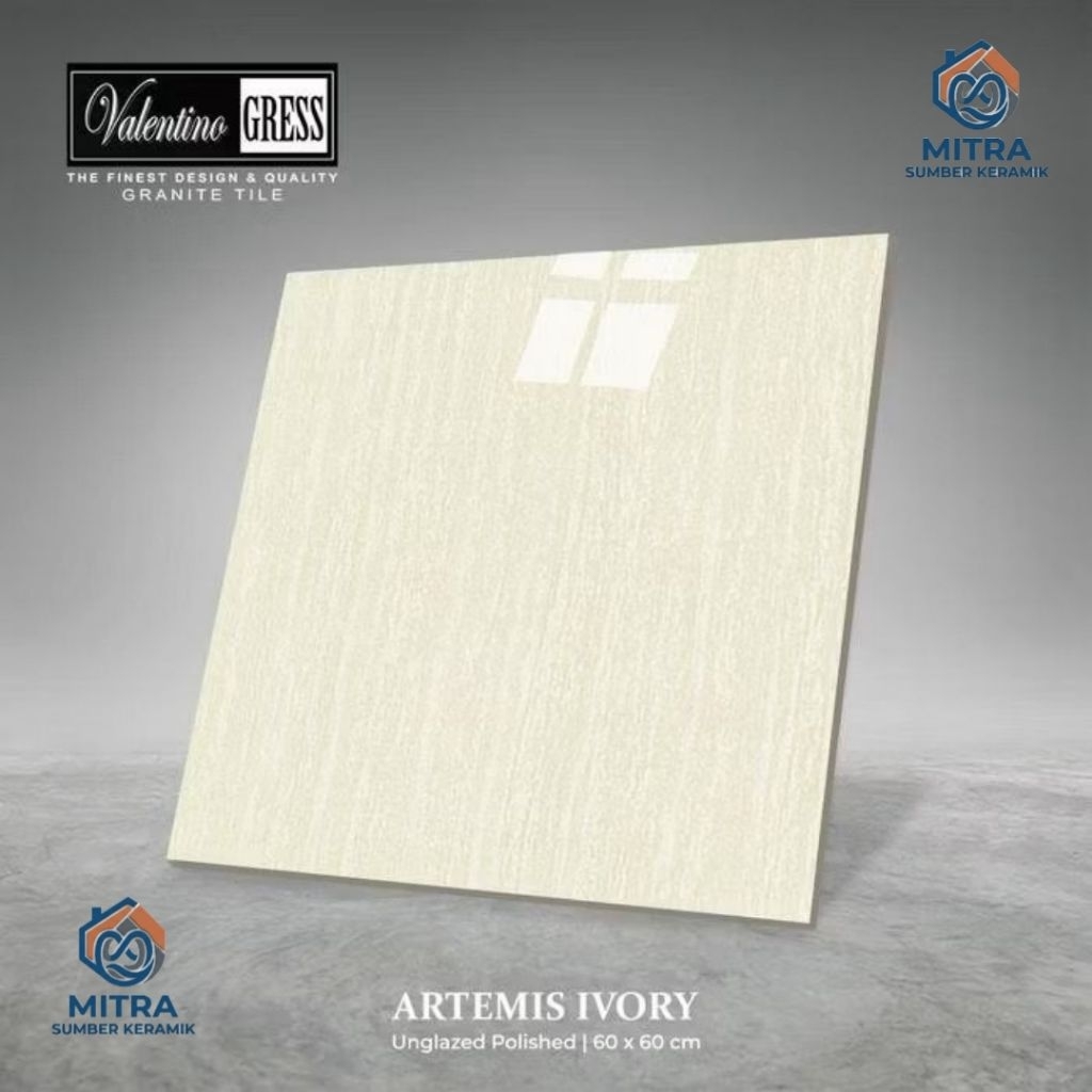 Granite Lantai 60x60 Artemis Ivory | Valentino Gress | Glazed Polished