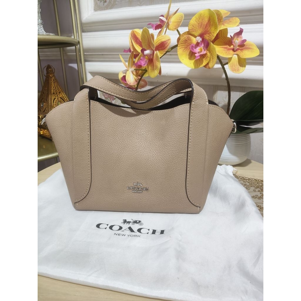 Preloved: Coach Hadley Hobo Bag 21 - Taupe Pebble Leather (Defect)