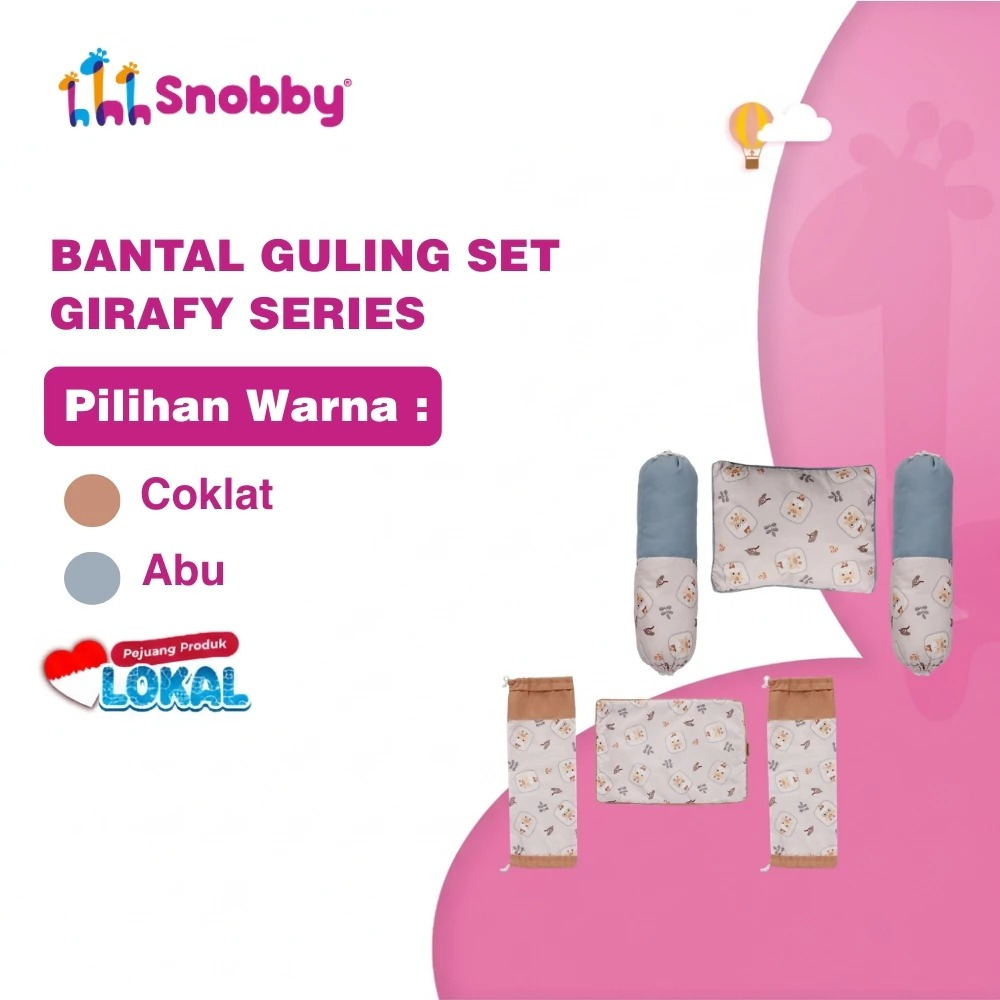 Snobby Bantal Guling Set Girafy Series / Banset Bayi / Bantal Guling Set