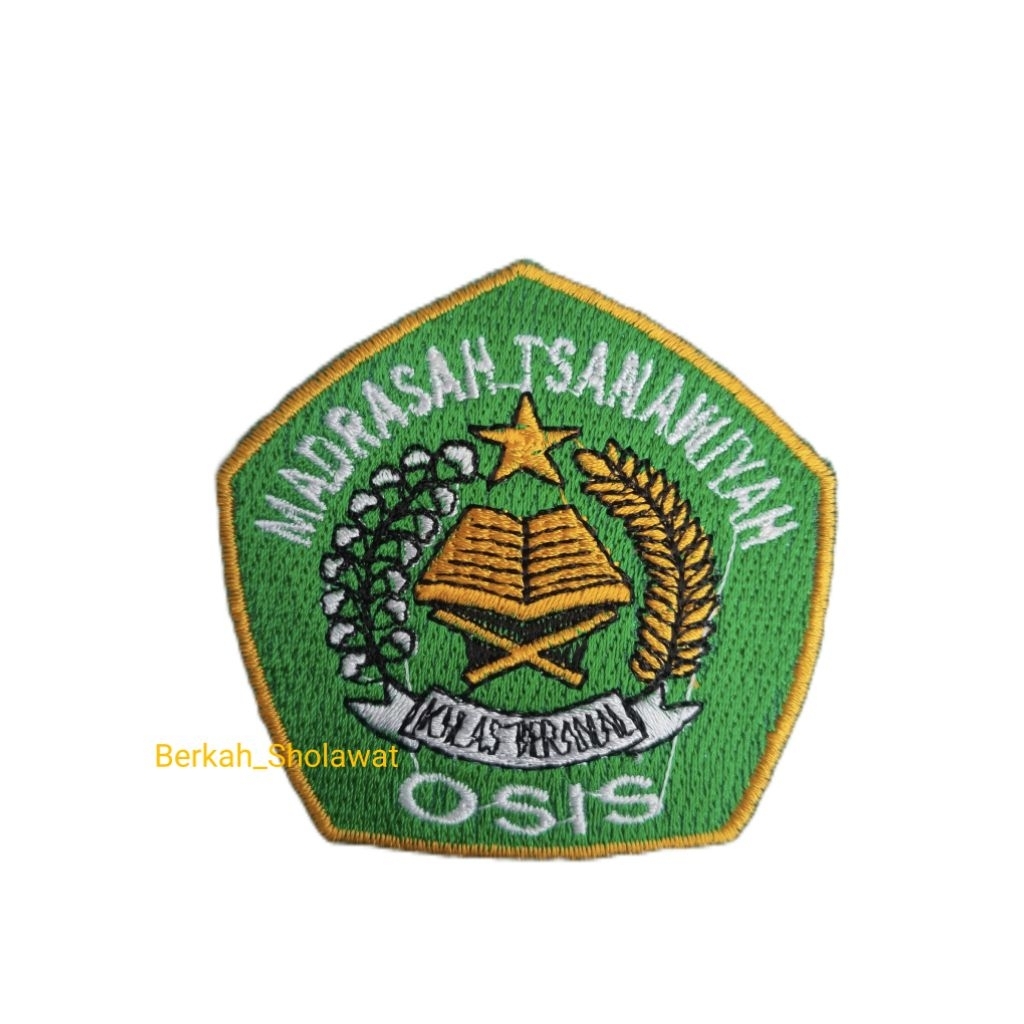 Bad,badge madrasah tsanawiyah osis bordir logo MTS osis