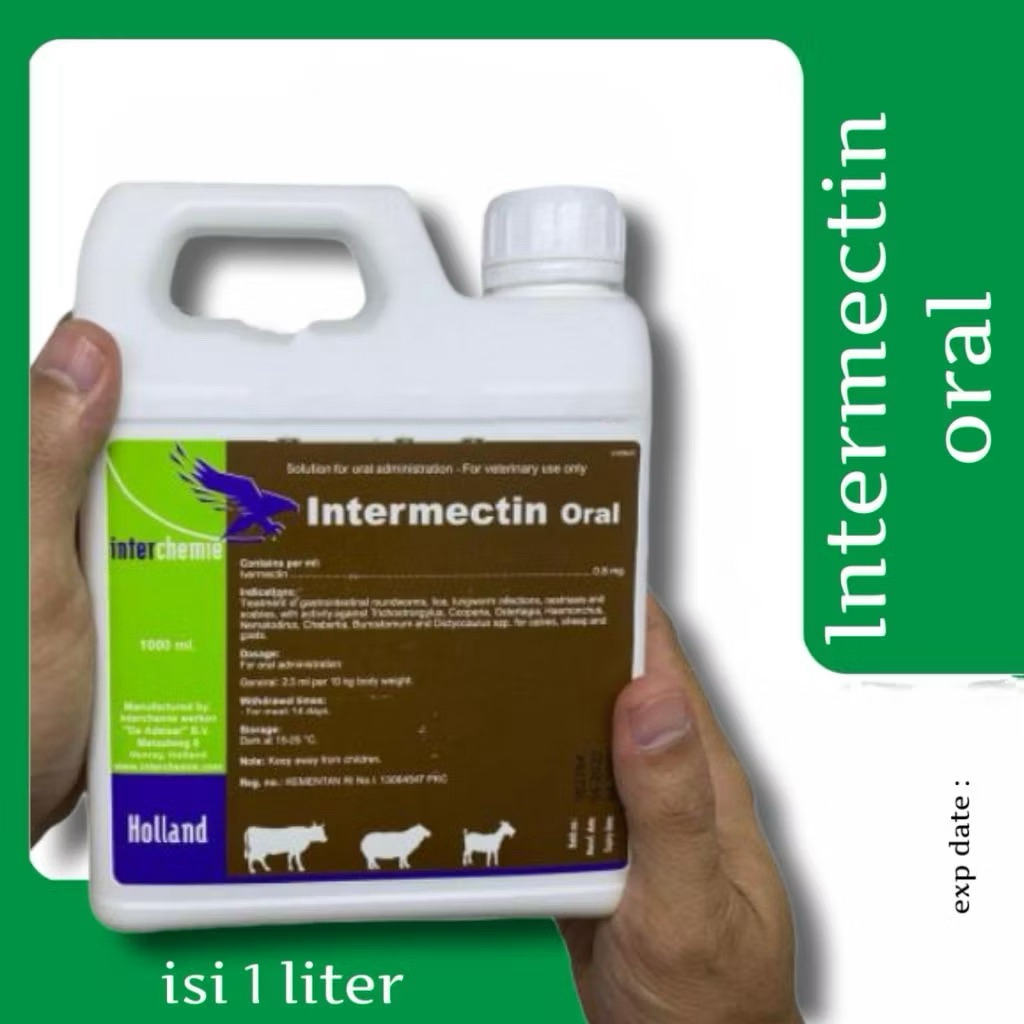 Intermectin Oral 100 ml - Mengatasi Infestasi Ektoparasit dan Endoparasit, Aman untuk Hewan