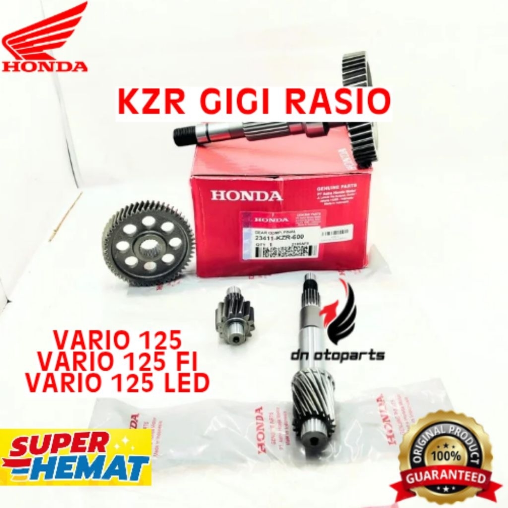 GIGI RASIO ORIGINAL HONDA KODE KZR, GIGI RASIO VARIO 125 LED, GIGI RASIO VARIO 125 OLD



