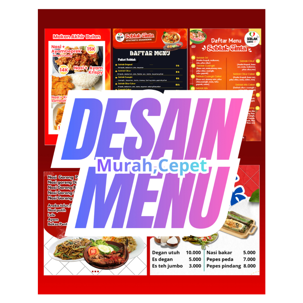 Jasa Desain Menu Profesional Makanan Resto Coffeeshop Minuman dan lainnya