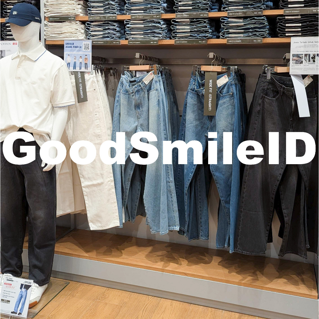 SALE Men Jeans Baggy / Wide Fit Straight Lurus Lebar Celana Panjang Denim Pria Wanita UNIQLO JASTIP