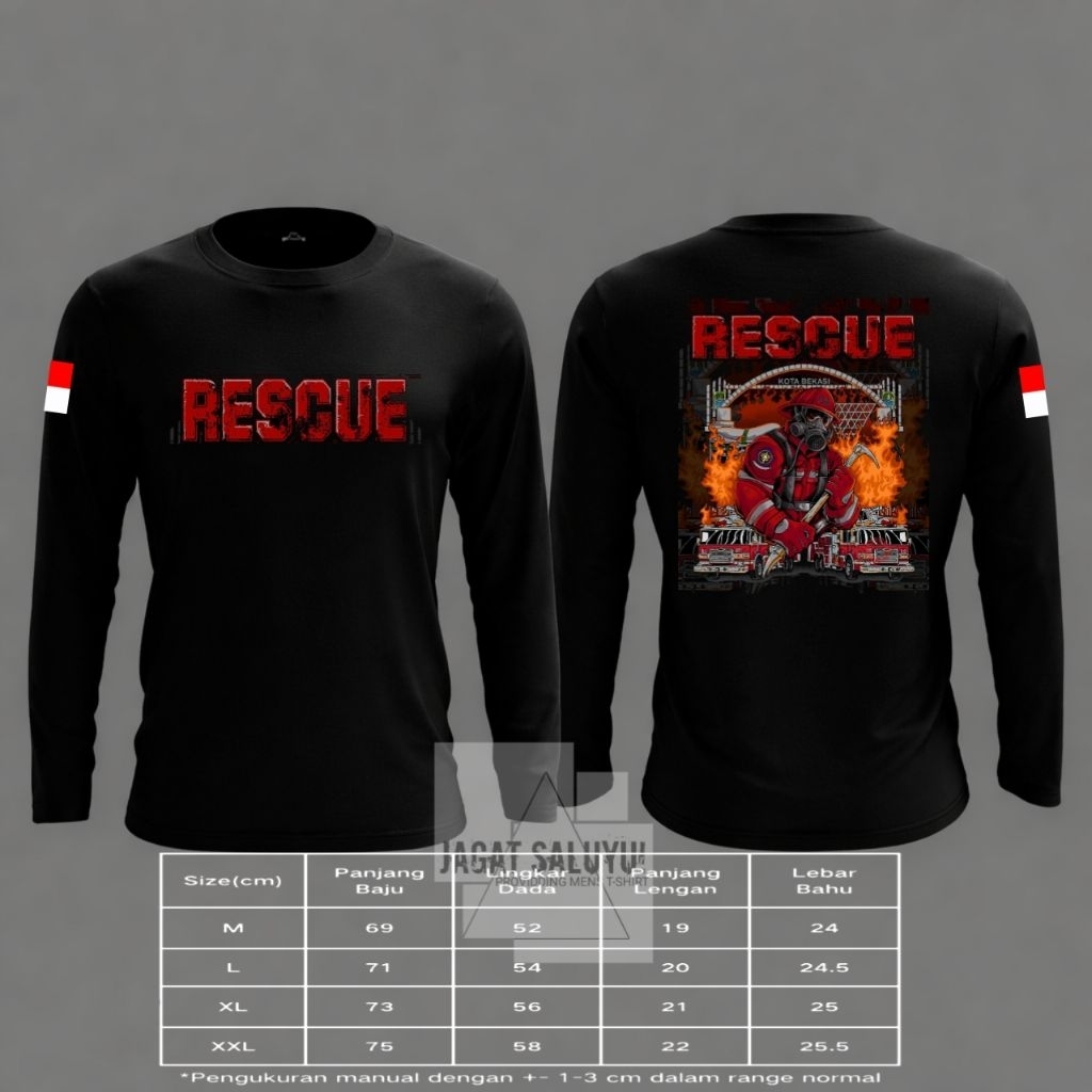 Kaos lengan panjang rescue kaos rescue