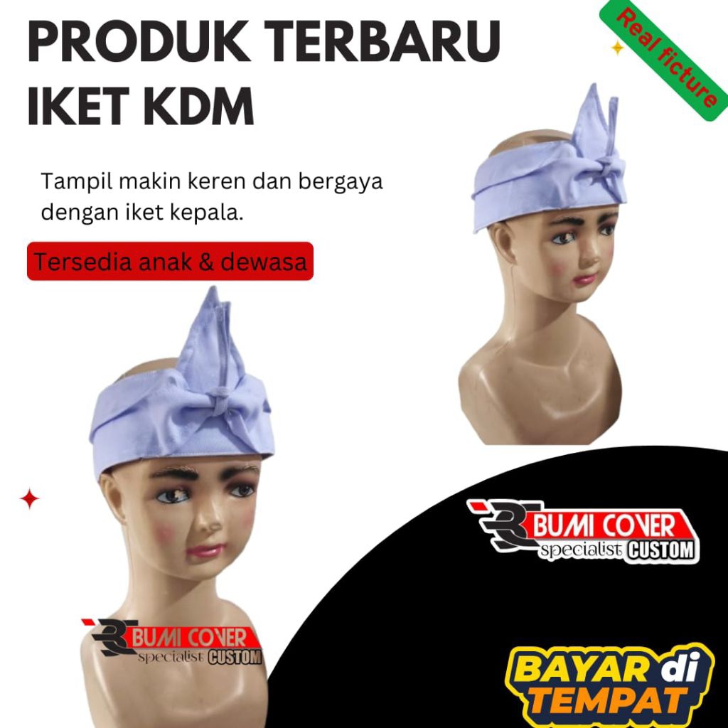 Iket Kepala Sunda KDM iket kepala putih anak dan dewasa