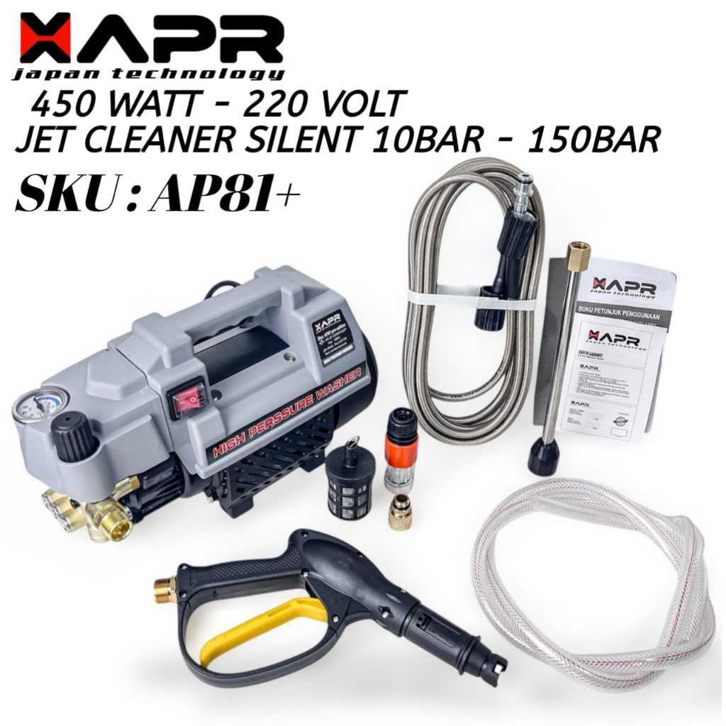 Jet Cleaner Silent Brushless XAPR AP81+ 150BAR 400W 220V Mesin Cuci Mobil Motor Steam Tanpa Suara