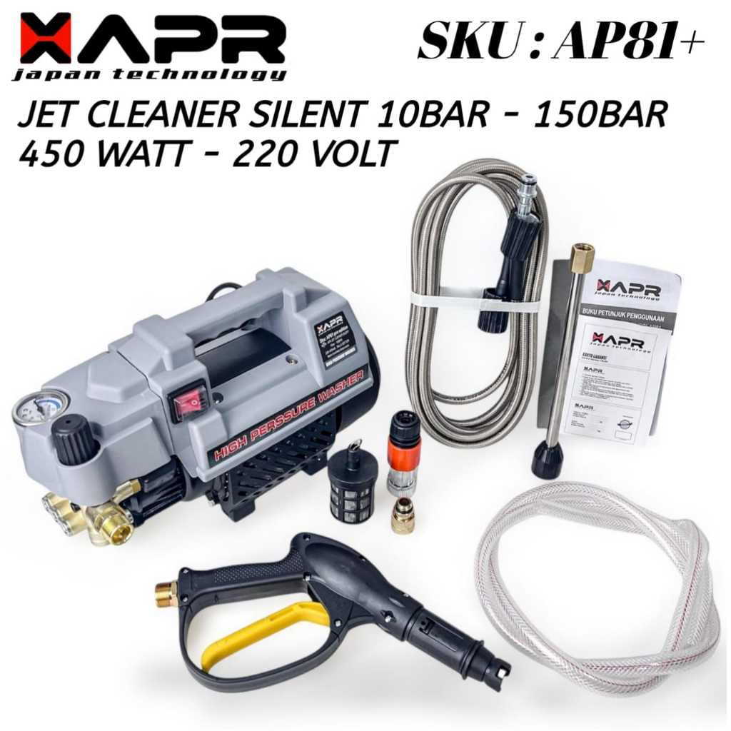 Mesin Steam Cuci Mobil Motor XAPR JAPAN AP81+ Jet Cleaner Silent Brushless 150BAR 400W Tanpa Suara