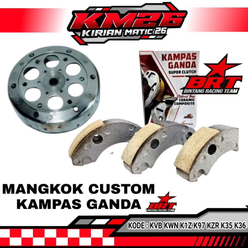 Mangkok Custom Kampas Ganda BRT Honda Vario 125 Vario 150 Pcx 150 Adv 150 Vario 110 Karbu