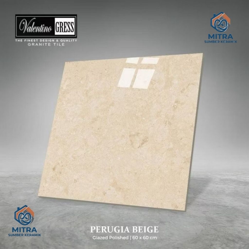 Granite Lantai 60x60 Perugia Beige | Glazed Polished | Glazed Polished