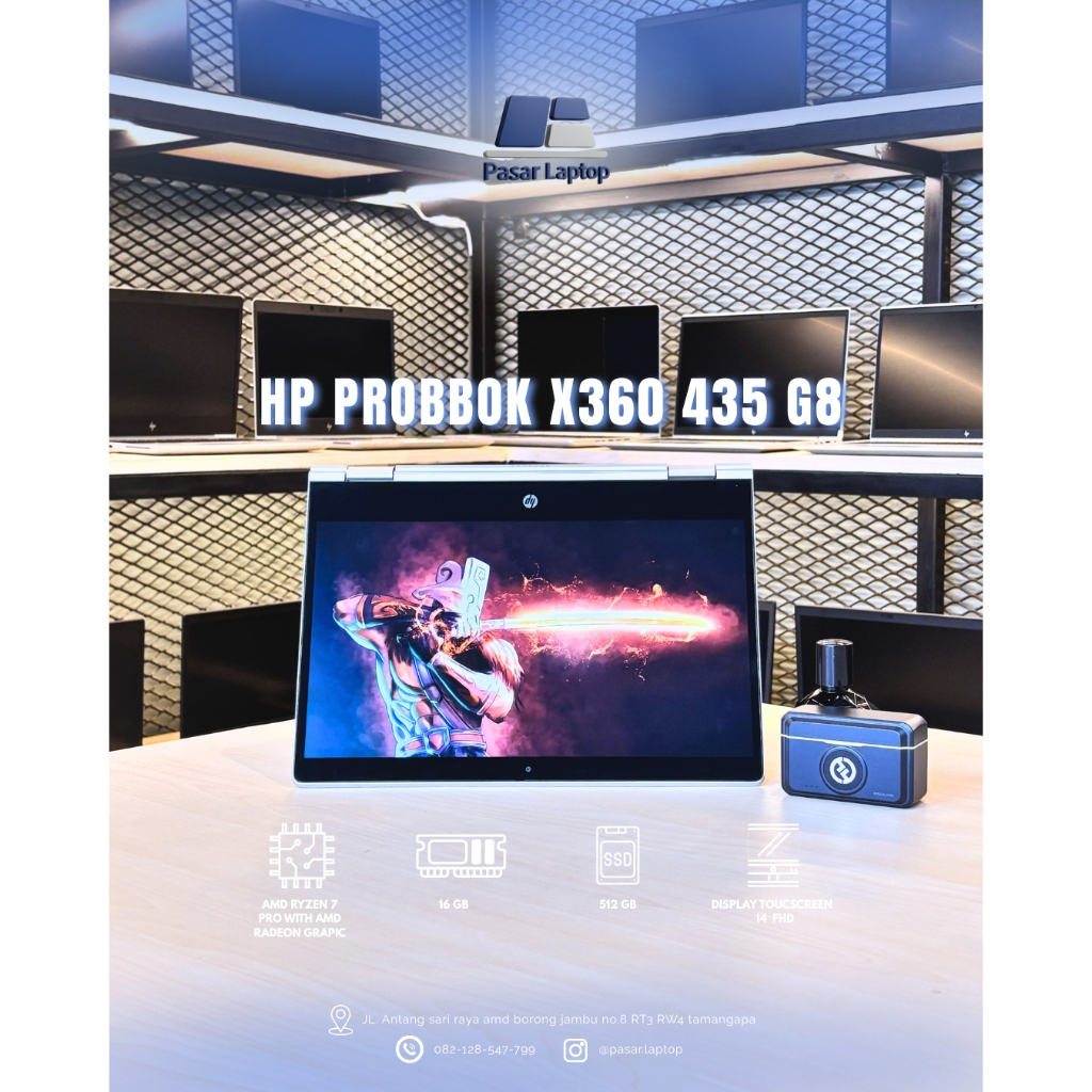 HP ProBook x360 435 G8 Ryzen 7 5800U RAM 16GB SSD 512GB 14” FHD Touch Laptop Flexibel Premium