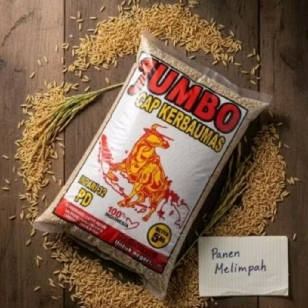 Terlaris...  BIBIT BENIH PADI INPARI 32 PD JUMBO Cap KERBAUMAS BERSERTIFIKAT.. JAMIN ORIGINAL