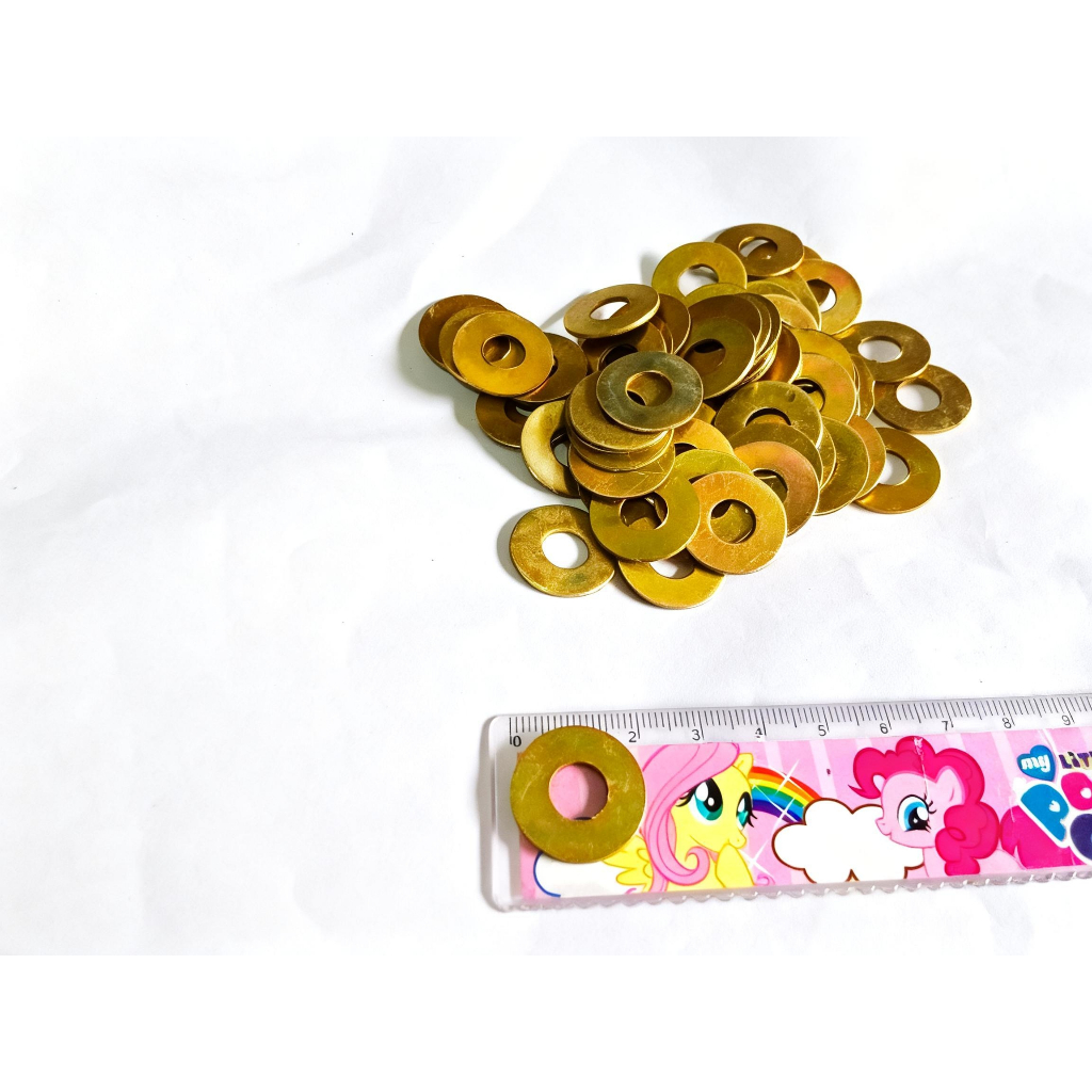 Paket 100 Pcs Ring Plat 12 (m8) Kuning Tebal / Ring Plat m8 x 20