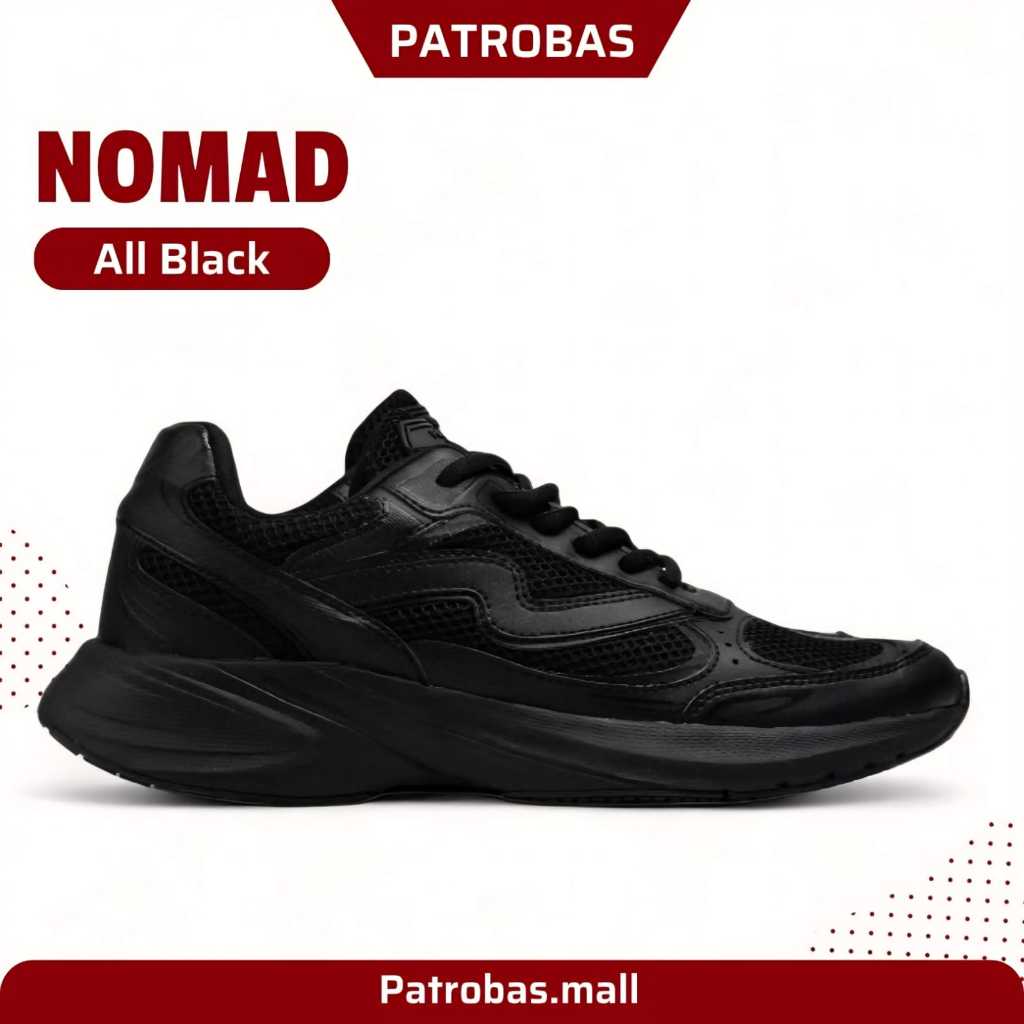 PATROBAS Nomad All Black Original Sepatu Sneakers Casual Sport Pria Wanita Hitam