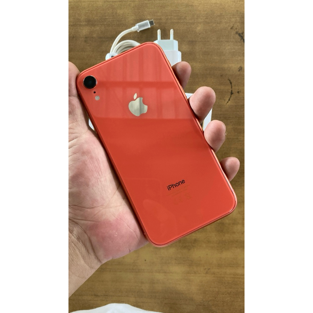 ip iphone XR 128GB warna Coral fullset Ori Ibox