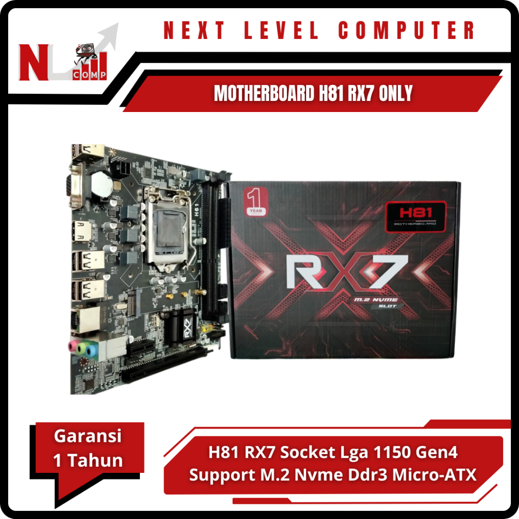 MAINBOARD Office/Editing/Gaming H81 RX7- MOTHERBOARD RX7 H81 SUPPORT M.2 NVME Socket LGA 1150 DDR3 M