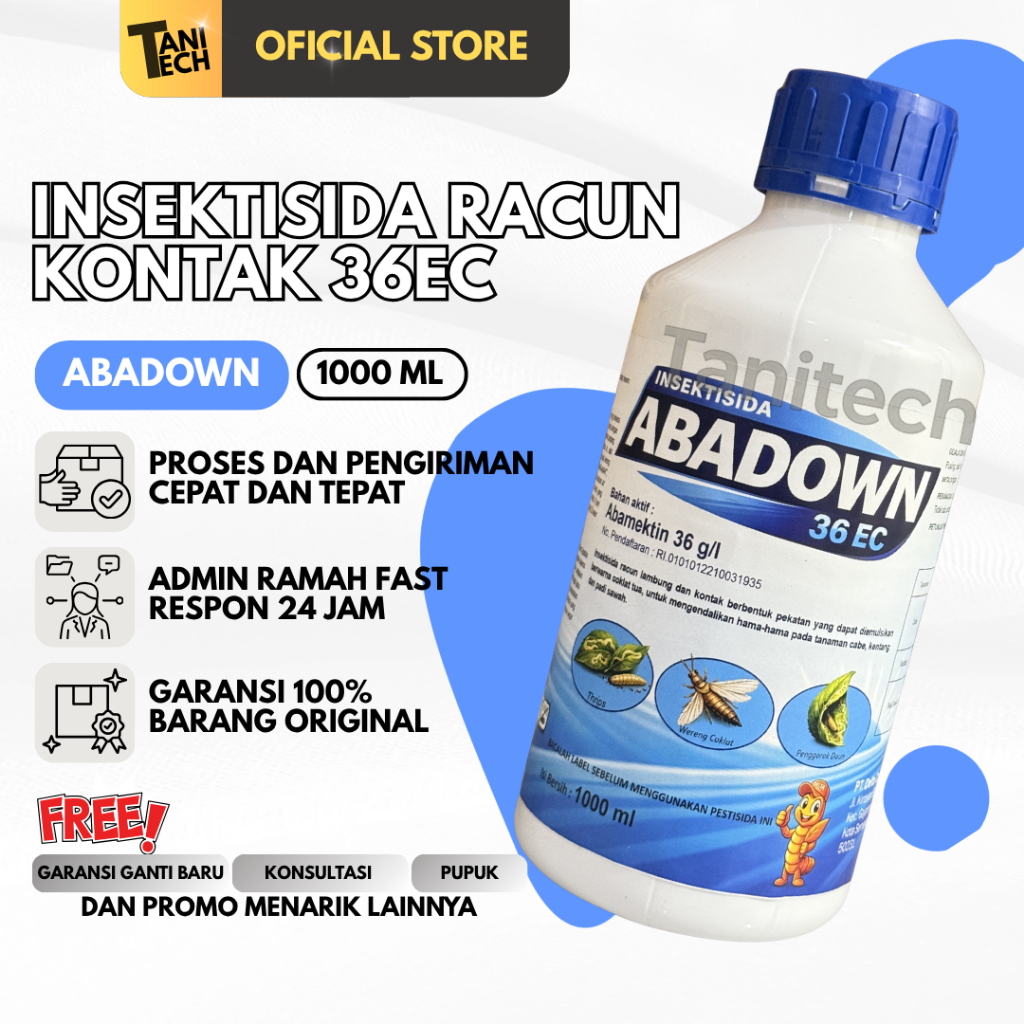 Obat Ulat Paling Ampuh Abamectin 36EC 1L Basmi Hama Cabai Padi Cepat Tuntas