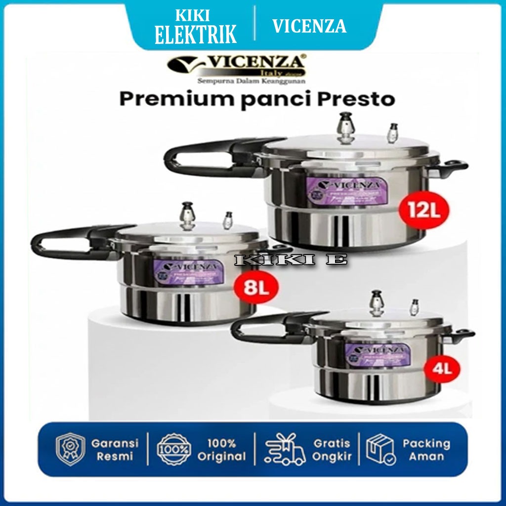 Presto Premium Vicenza V-328 Presto Kapasitas 12 Liter (28 Cm) Original Vicenza
