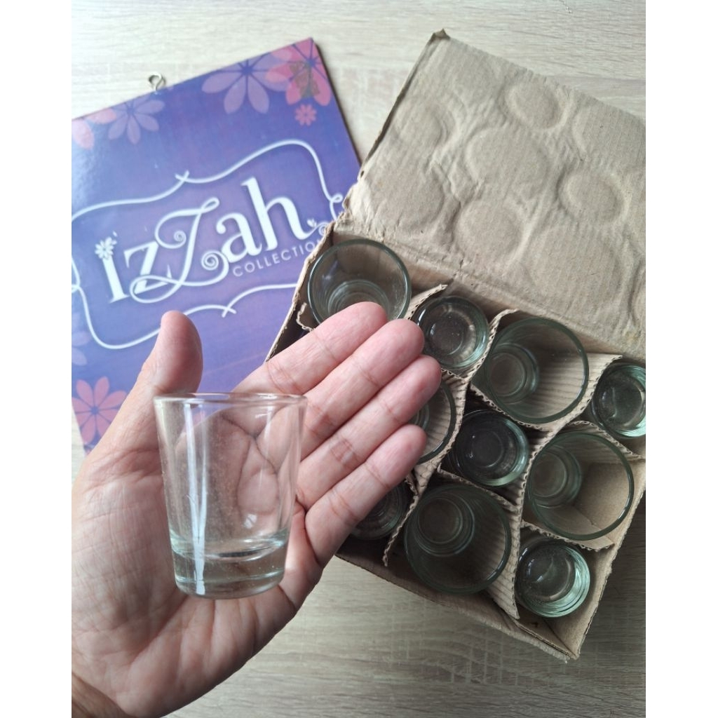 (BERGARANSI) GELAS SLOKI ISI 12 PCS GELAS MINI GELAS AIR ZAMZAM GELAS KOPI PUDING LILIN MINI SALE NE