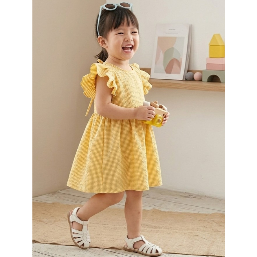 DARA DRESS ANAK CEWEK | Dress Anak Perempuan Adem & Tidak Gerah | Bahan Crinkle Airflow Ringan | 3-7