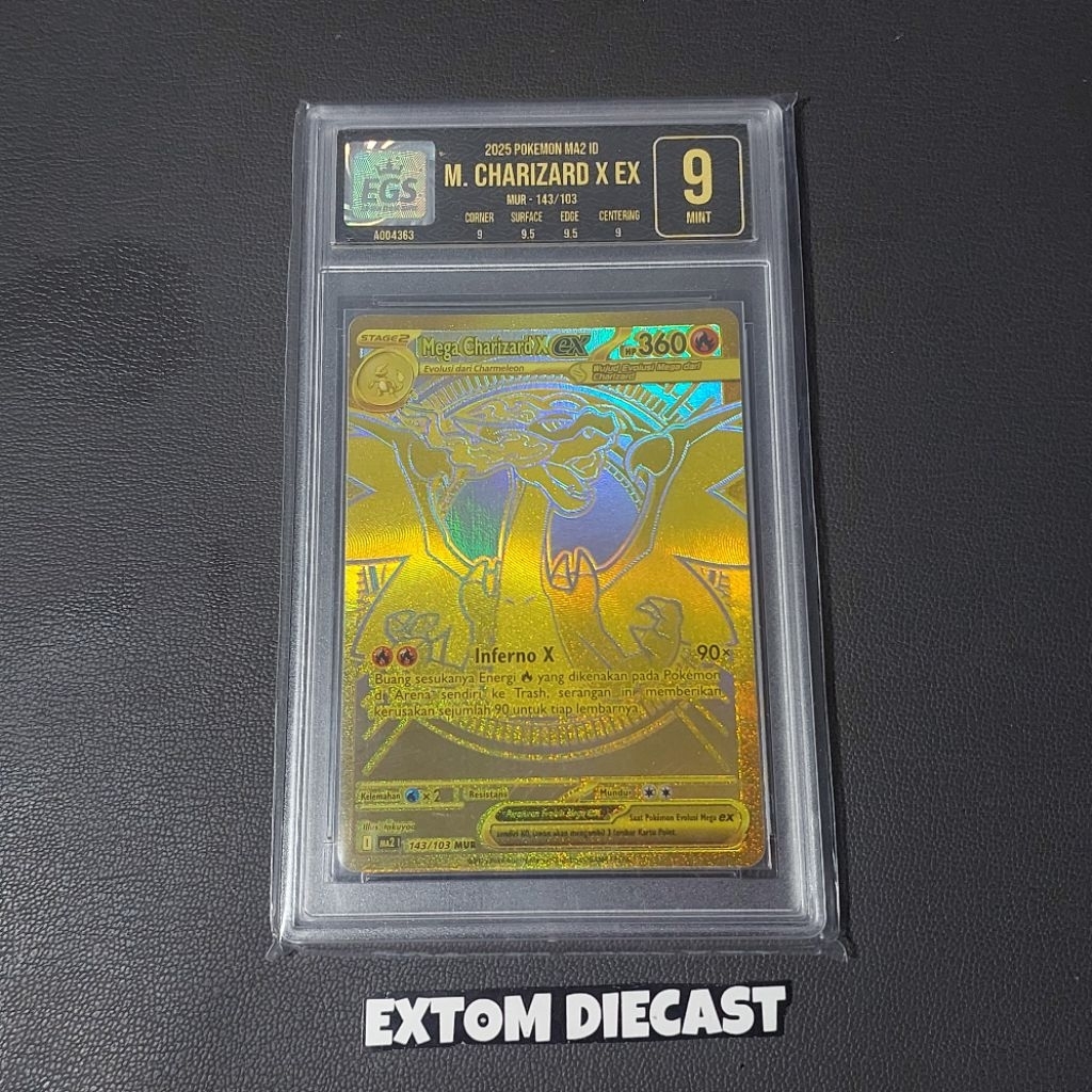 Mega Charizard X EX MUR 143/103 Kartu Pokemon ORIGINAL Grading EGS Indo
