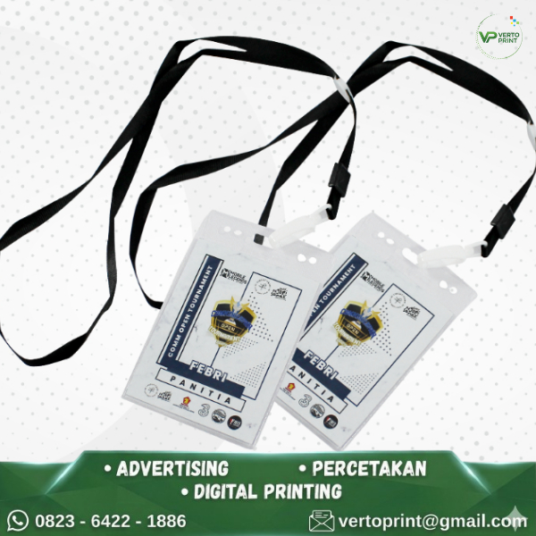 Cetak Name Tag Panitia Plastik dan Tali / Cetak Paket Name Tag Plastik