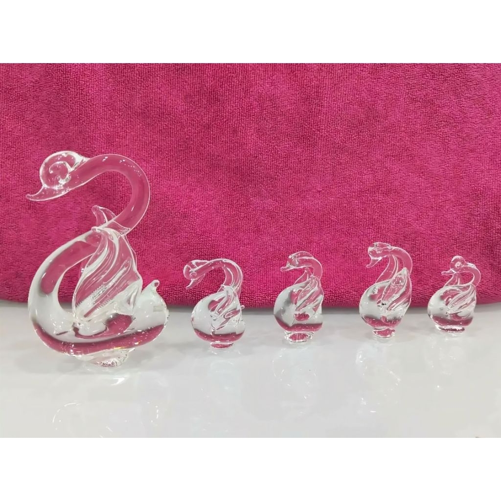 pajangan kristal angsa set