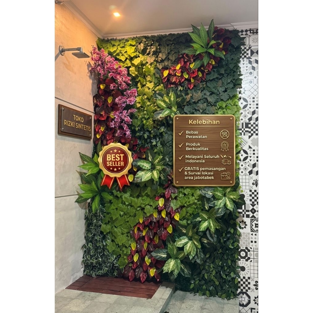 VERTICAL GARDEN SINTETIS KHUSUS INDOOR DAN OUTDOOR -VERTICAL GARDEN BEBAS PERAWATAN