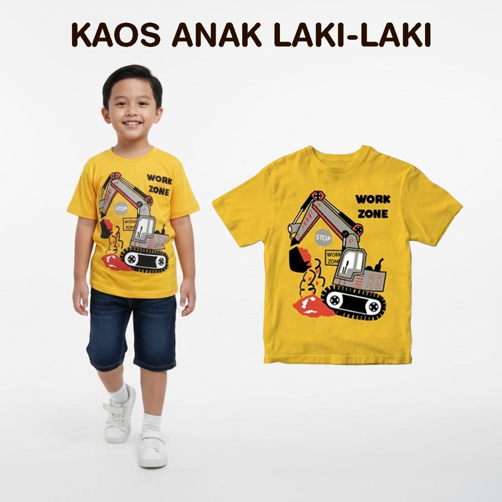 TERKEREN KAOS ANAK "Excavator" LANGSUNG RESELLER DROPSHIP WELCOME 