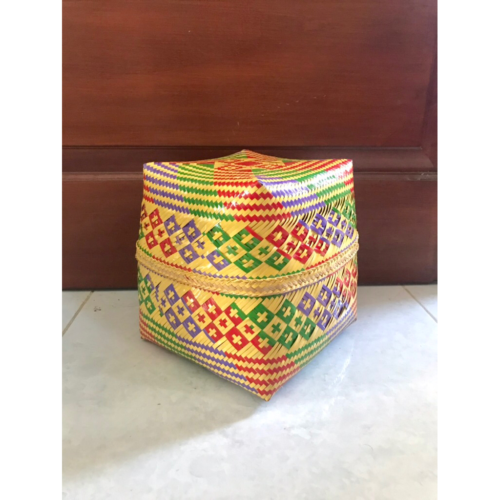 Keben Bangli premium kulit bambu 20cm