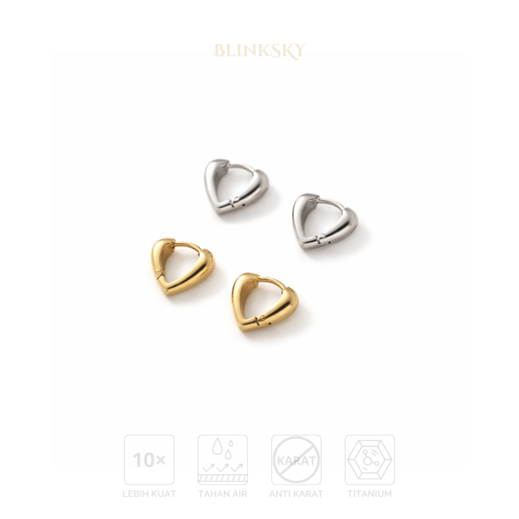 BLINKSKY - Anting Wanita Titanium Hati Lumora