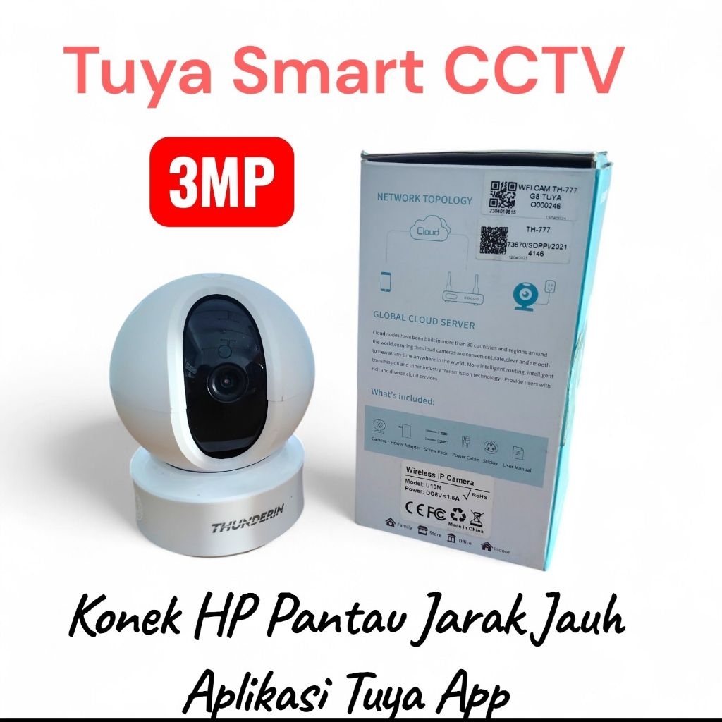 Tuya Smart CCTV 3MP Full HD Konek HP Pantau Jarak Jauh Berputar n Bersuara