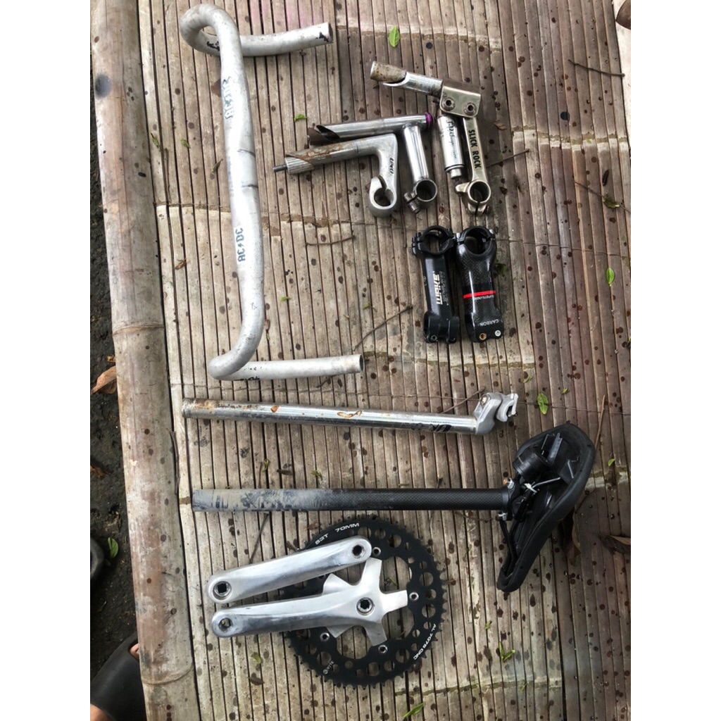 part fixie dropbar crankset stem bango carbon