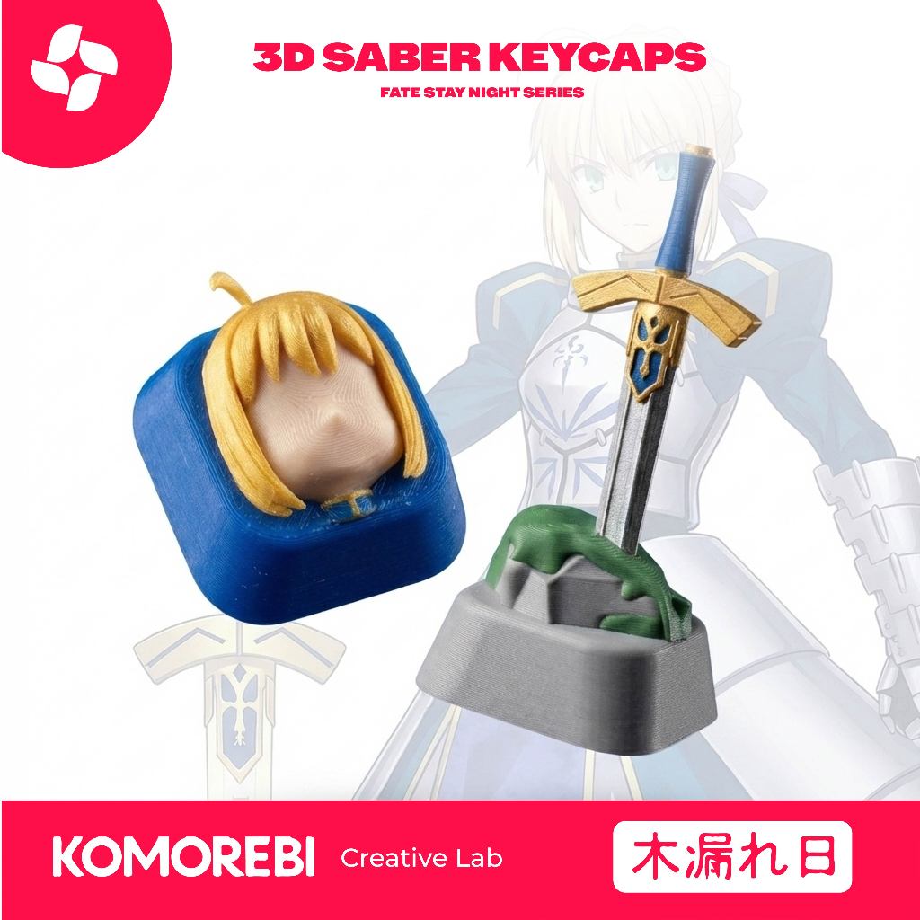 Artisan Keycap Saber Fate Stay Night Anime 3D Custom Mechanical Keyboard Excalibur Sword in Stone Me