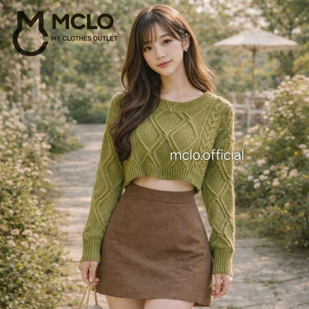 Sweater Rajut Crop Wanita – Atasan Rajut Korea Modest Style Nayla Sweater