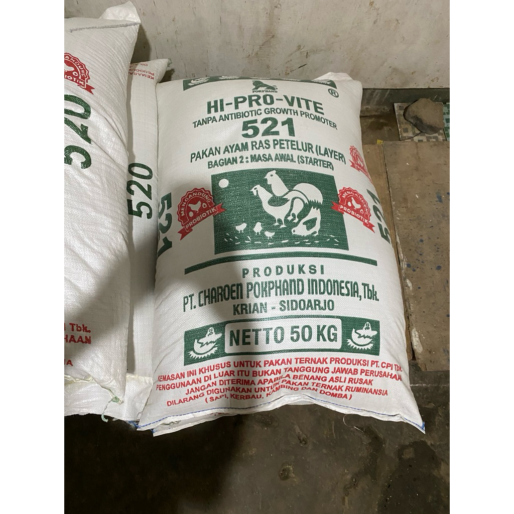 Pakan Ayam Petelur 520 (1 kg, 500 gram, 200 gram) Usia Pre Starter/ DOC