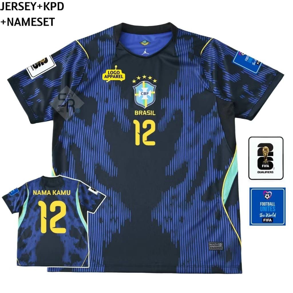 Jersey Brazil Away World Cup 2026 Grade Original - Jersey Brazil Piala Dunia Terbaru High Quality