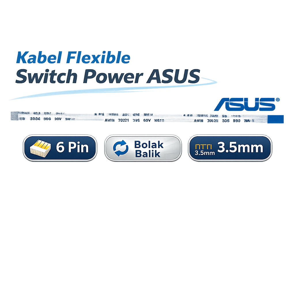 Kabel Flexible Switch Power ASUS X550 X451 A450 X452 X450 A43 6pin Bolak Balik FPC 3.5mm Fleksibel