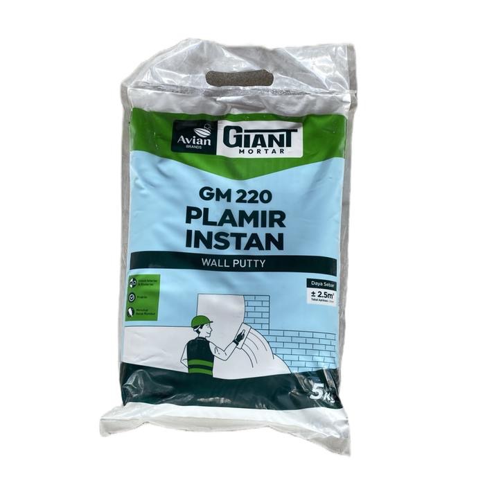 KEMASAN BARU - Giant Plamir 5kg 220 / Semen Plamir / Semen Putih Plamir Bungkus Siap Kirim / Semen P