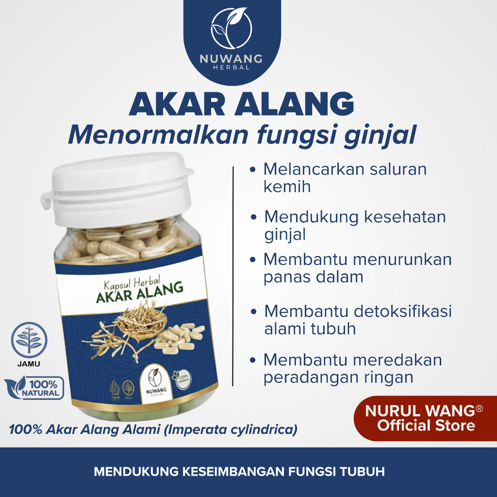 Kapsul Akar Alang Alang Original 100% Isi 40 Kapsul Herbal Alang Alang Alami